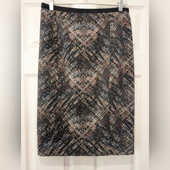 Etcetera midi knee Length Skirt Scuba Pencil Women sz 8 Navy Blue Career… - Picture 1 of 8